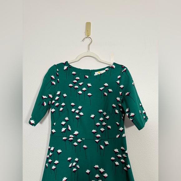 Boden Leonie Ponte Midi Dress in Forest Green floral Women’s Sz 8 NWT - Picture 2 of 8